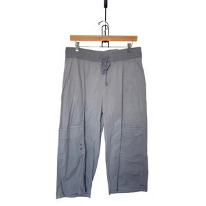 Soft Surroundings Women Gray Wide Leg Crop Cargo Pants Size XL (18)